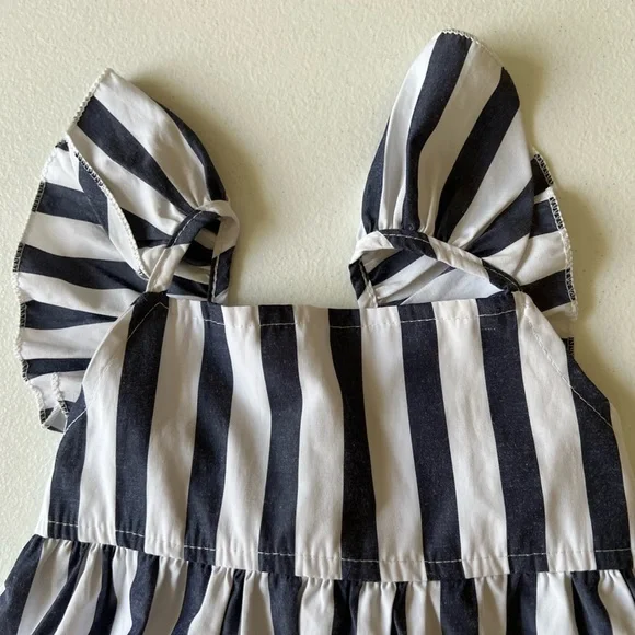 Rory Chen Striped Ruffle Strap Dress Size 3  NWOT - Picture 4 of 6